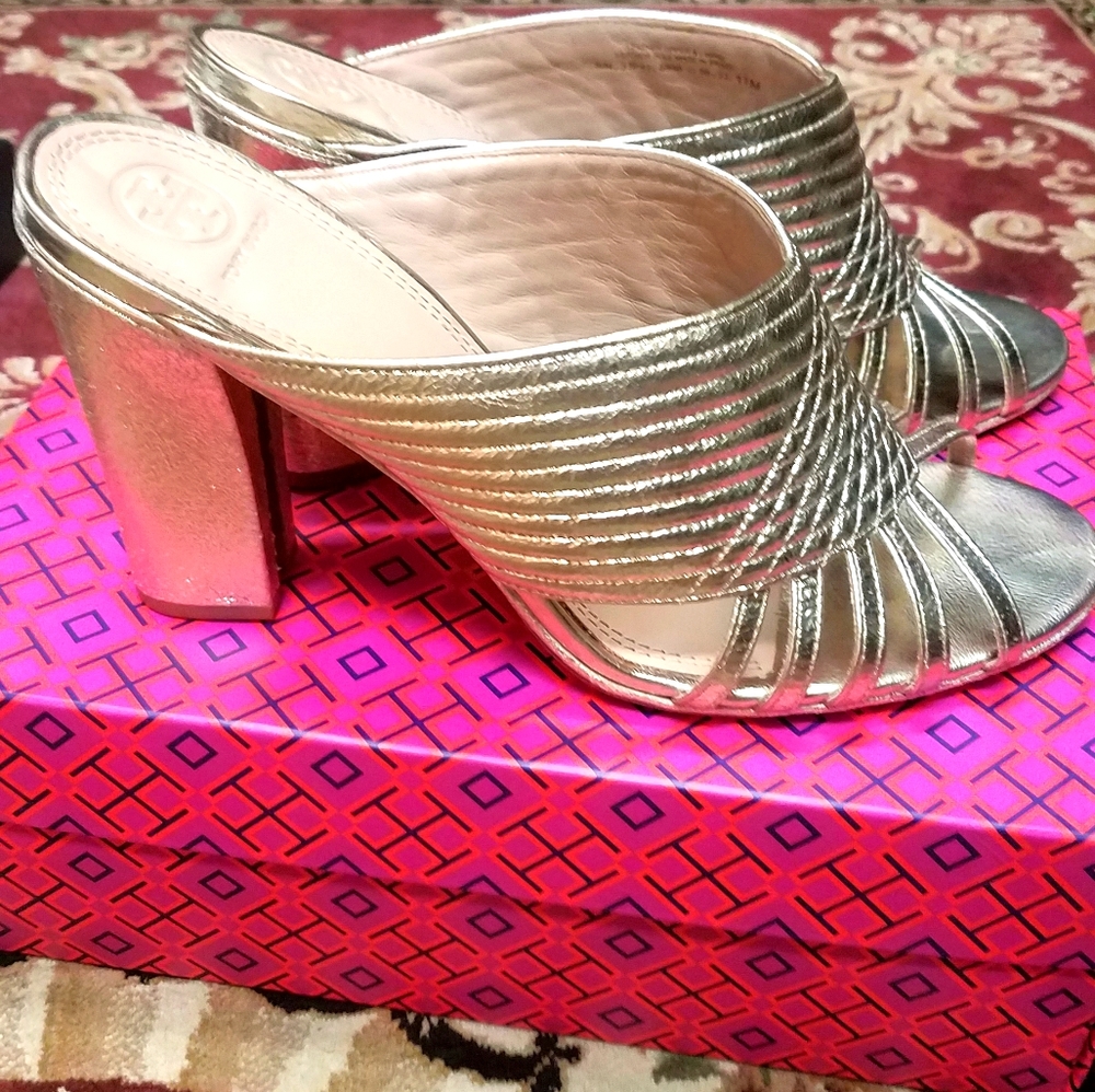 Tory Burch Metallic Gold Mule